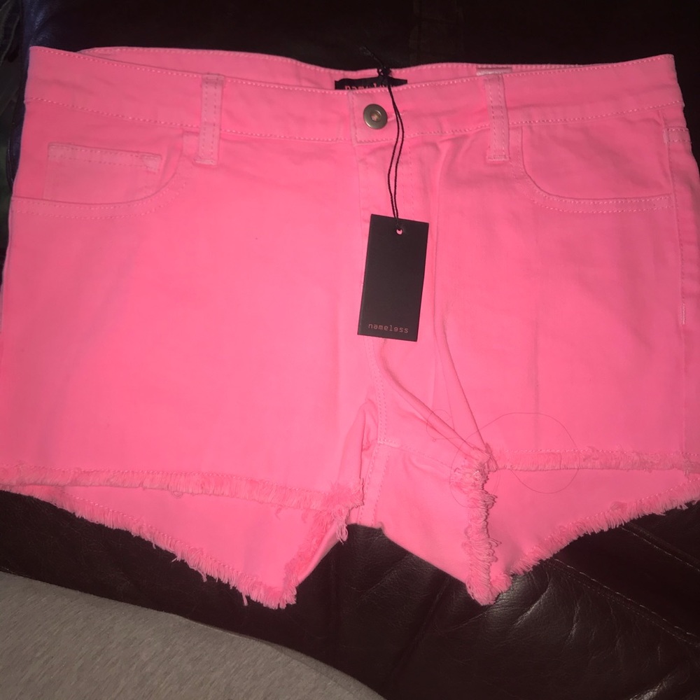 Flourscent Pink Denim Shorts